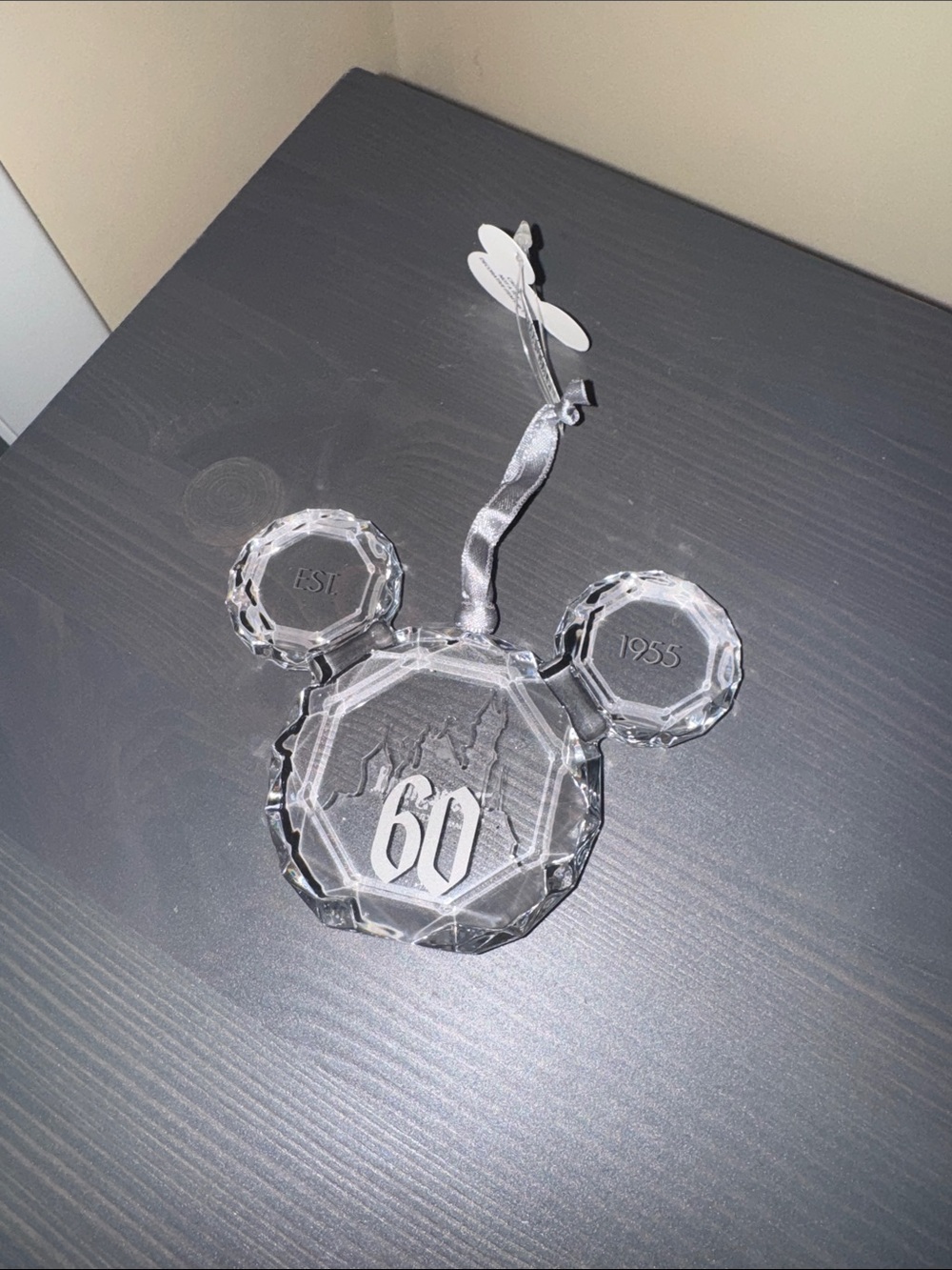 Disneyland Diamond Decades 60th Anniversary Etched Acrylic Icon Ornament NEW